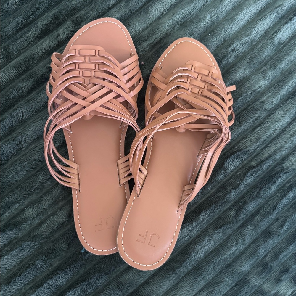 Woven Strap Women's Sandals - Tan